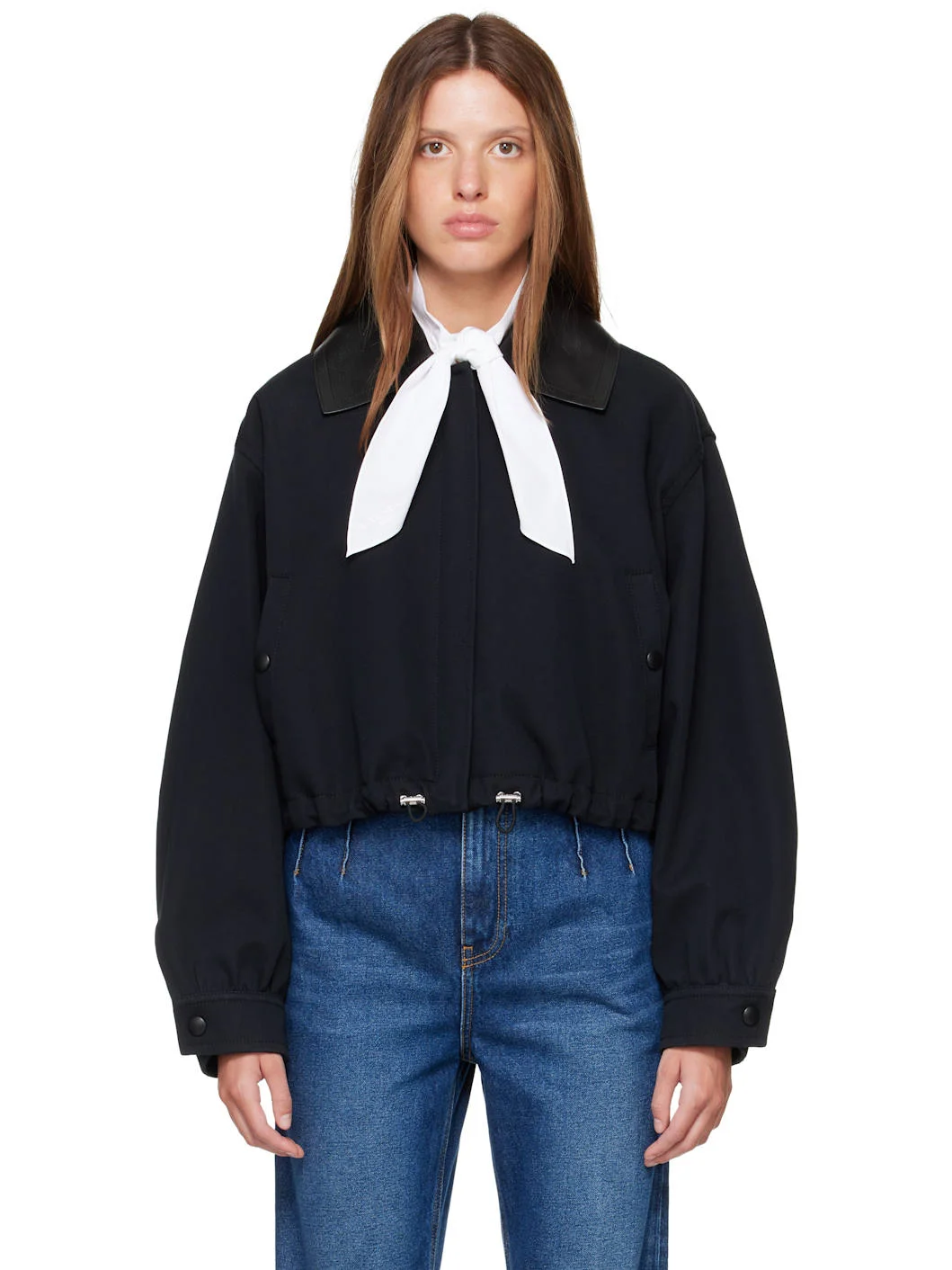 Black Cotton & Wool Jacket - 1