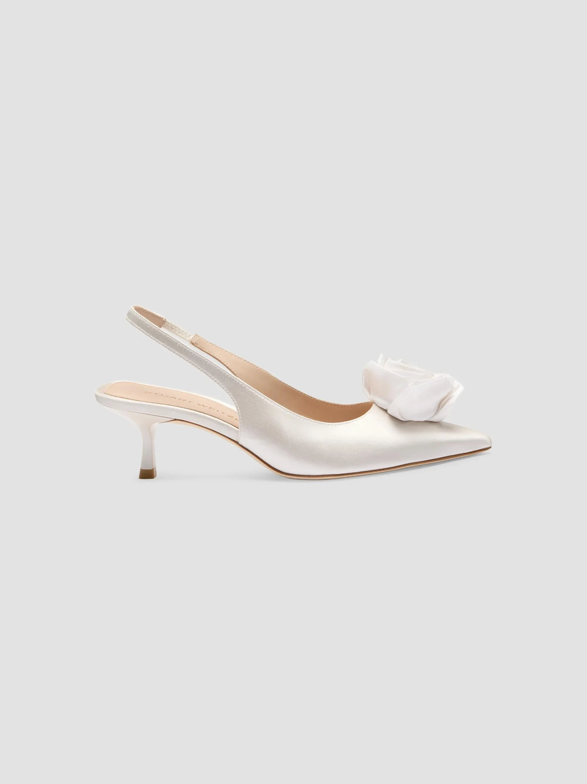 Women's Paloma 50MM Satin Slingback Pumps - Cream - 1