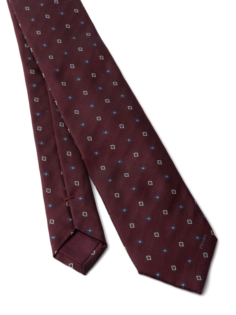 geometric-pattern silk tie - 3