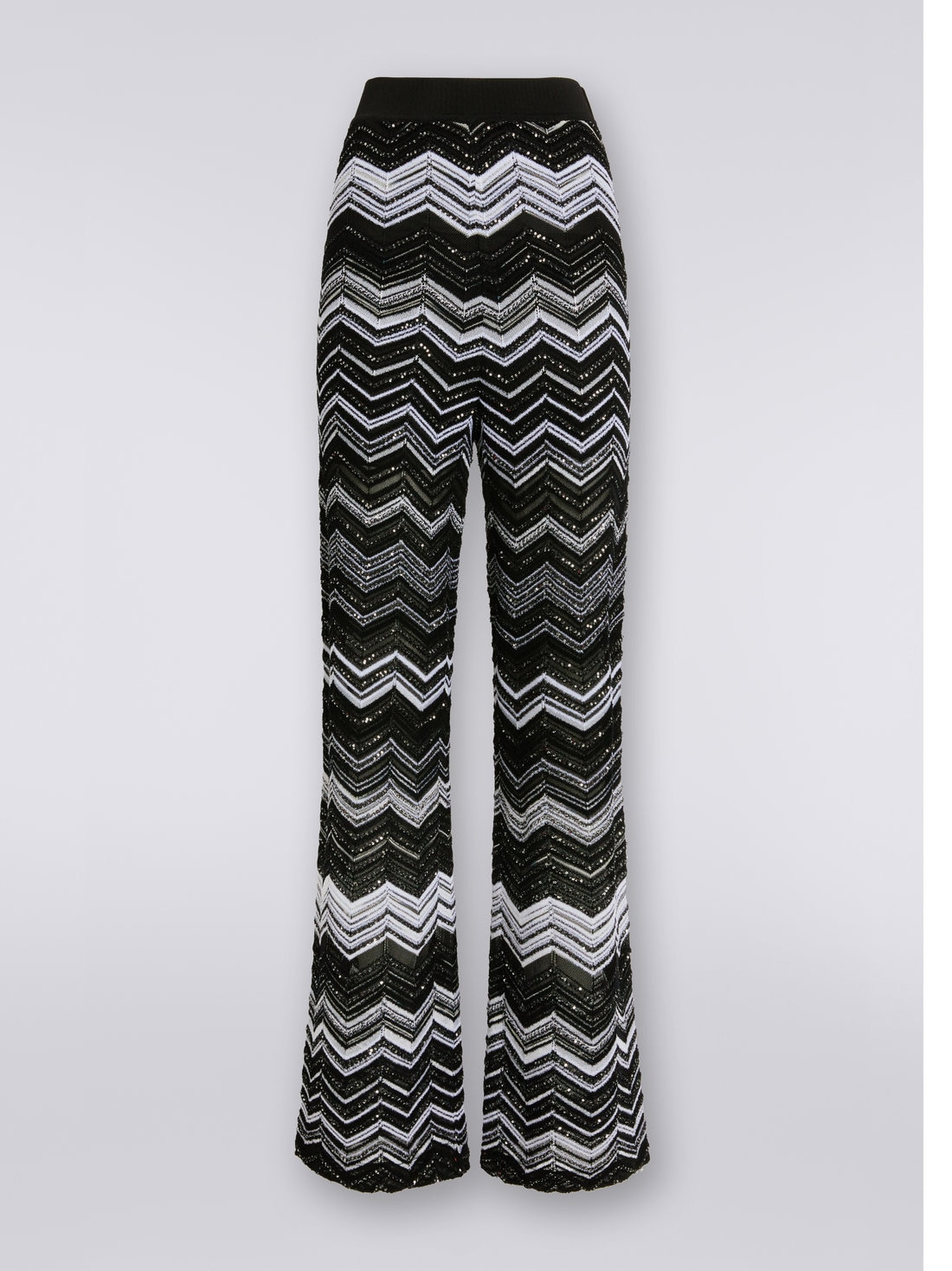 Viscose chevron trousers with sequins - 1