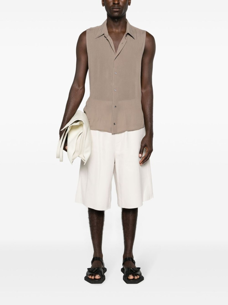 AMI Paris straight-collar crepe shirt outlook