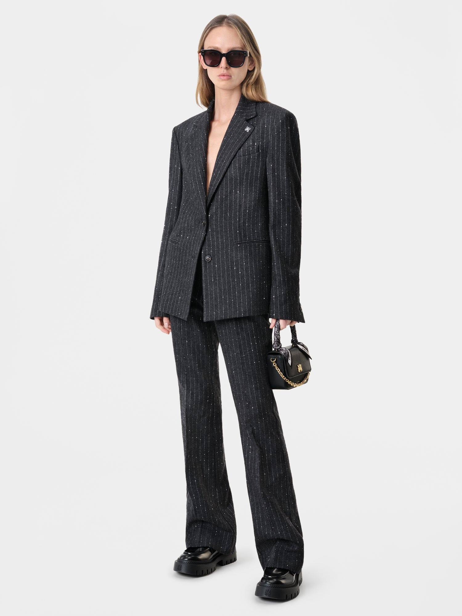 WOMEN'S SEQUIN PINSTRIPE BLAZER - 3