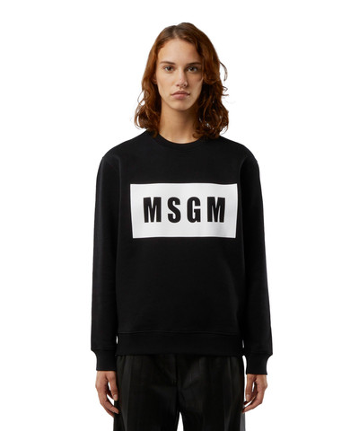 MSGM Crew neck cotton sweatshirt in a solid colour outlook
