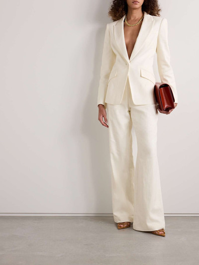 ROLAND MOURET Cotton and linen-blend twill wide-leg pants outlook