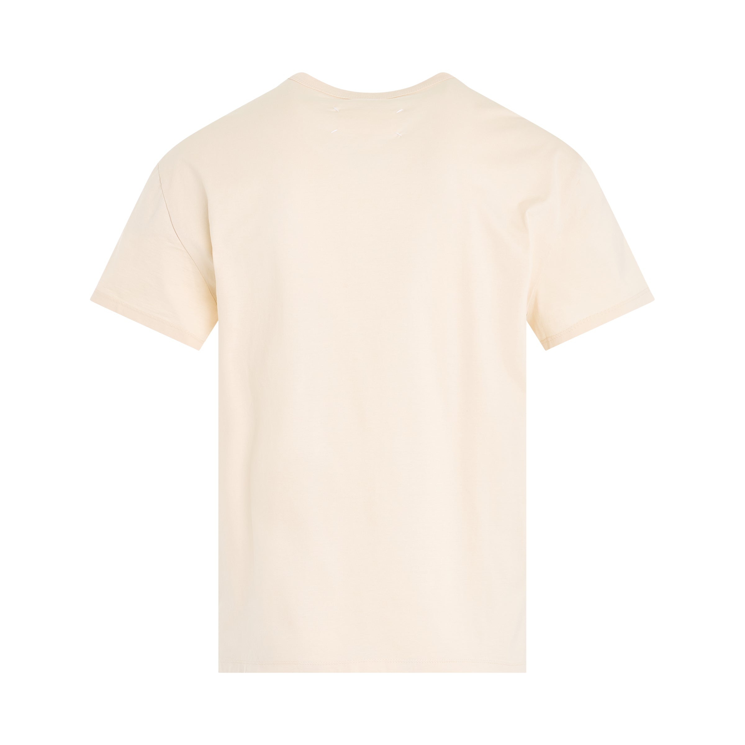 Upside Down Logo T-Shirt in Beige - 4