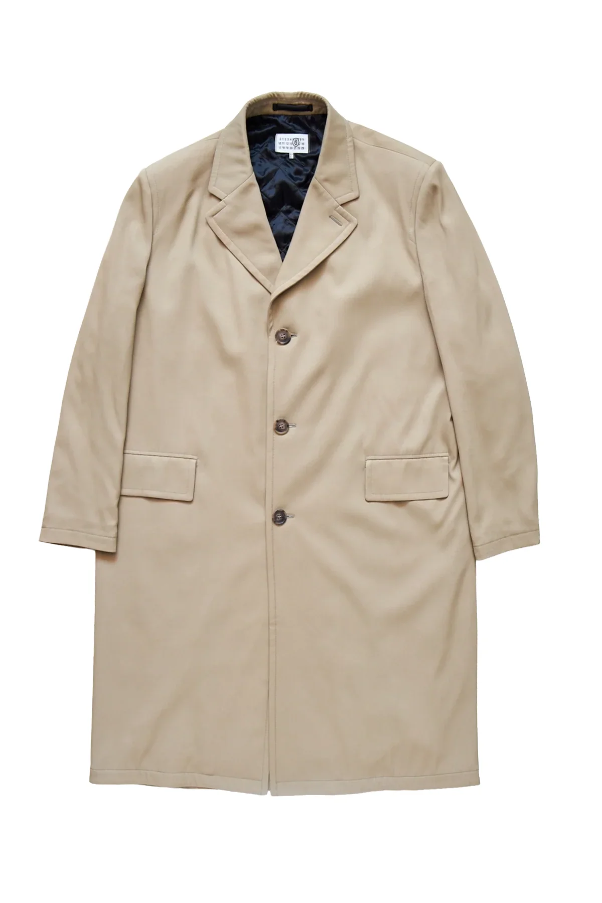 MM6 Maison Margiela Viscose Fluid Coat Trench Beige - 1