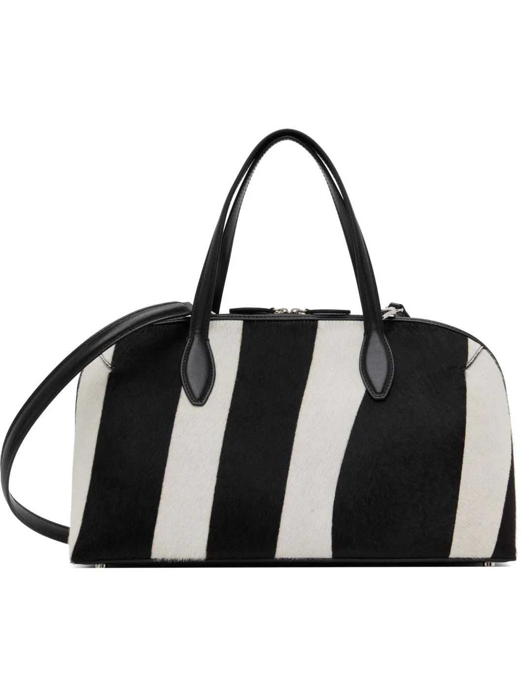Black & White Medium Pony Hair Day Tote Bag - 1