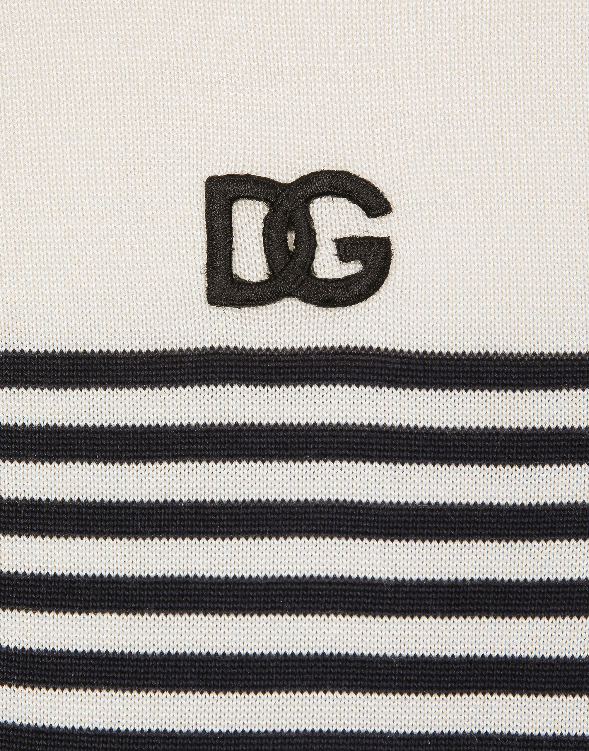 Striped silk polo-shirt with DG patch - 3