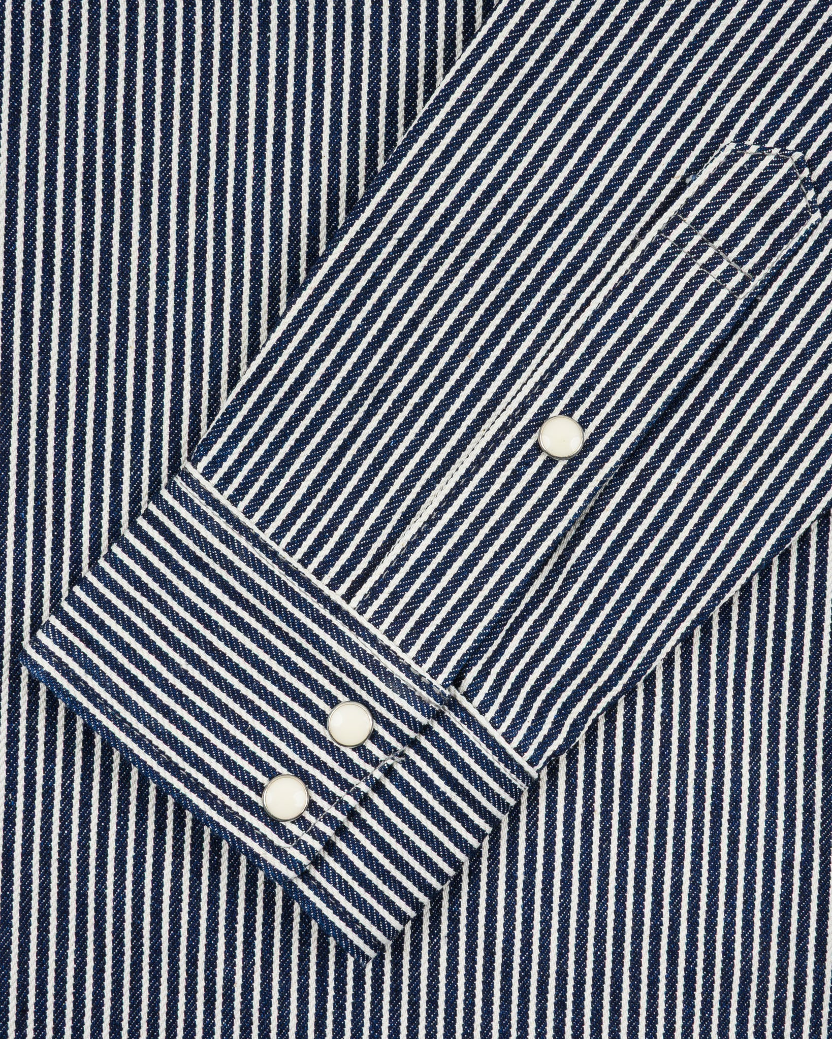 IHSH-07-IND 12oz Hickory Stripe Western Shirt - Indigo - 10