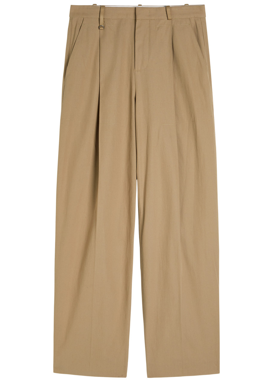Vince Pleated Stretch-cotton Trousers - 1