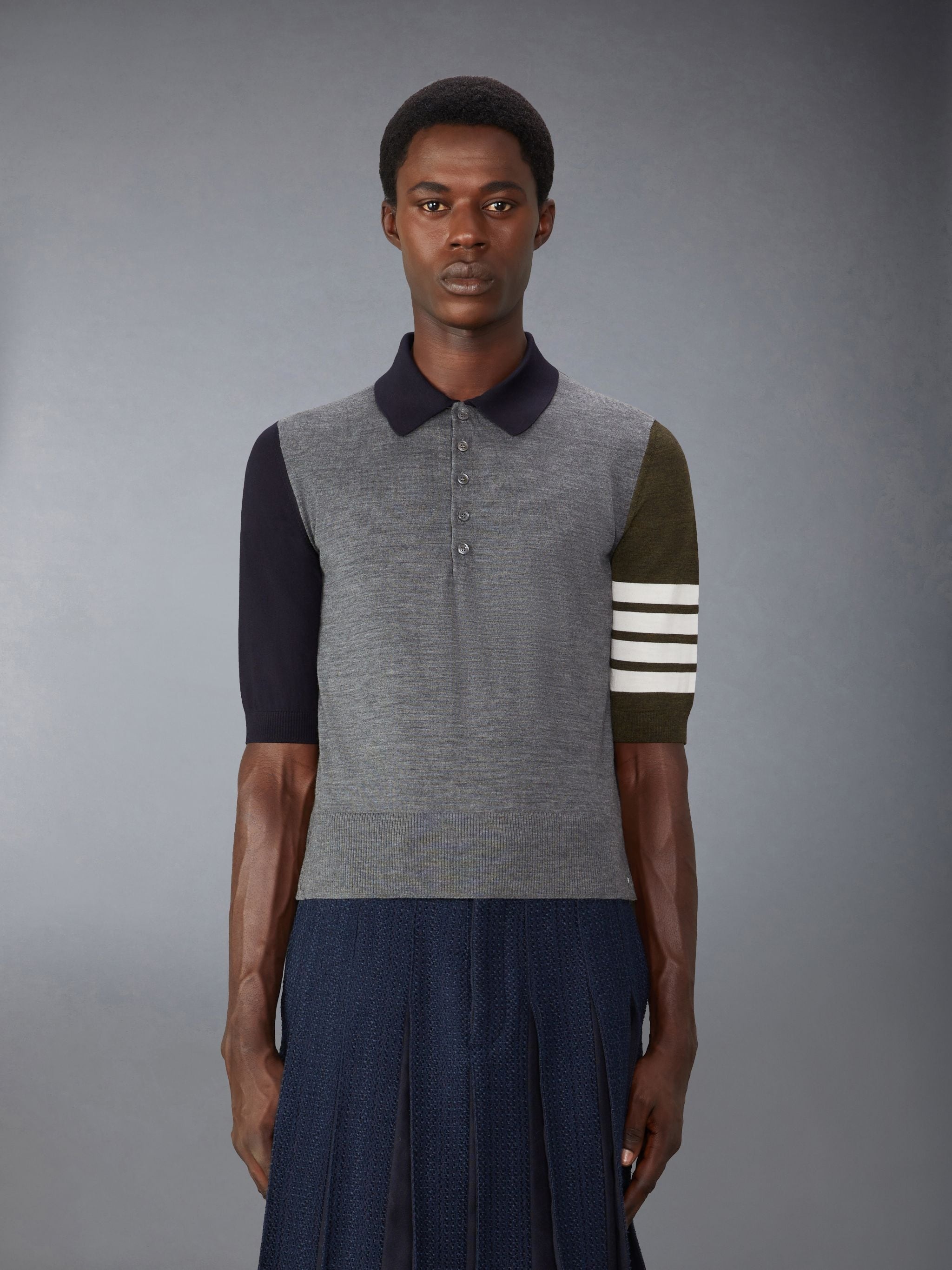 Funmix Fine Merino Wool 4-Bar Relaxed Fit Polo - 1