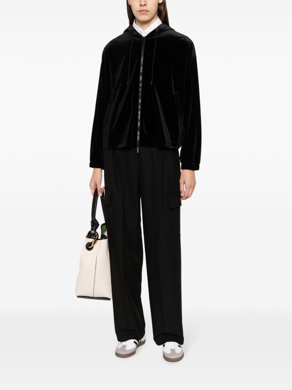 zip-up chenille hoodie - 2