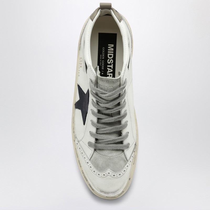 Golden Goose White Mid Star Trainer With Blue Star Women - 3