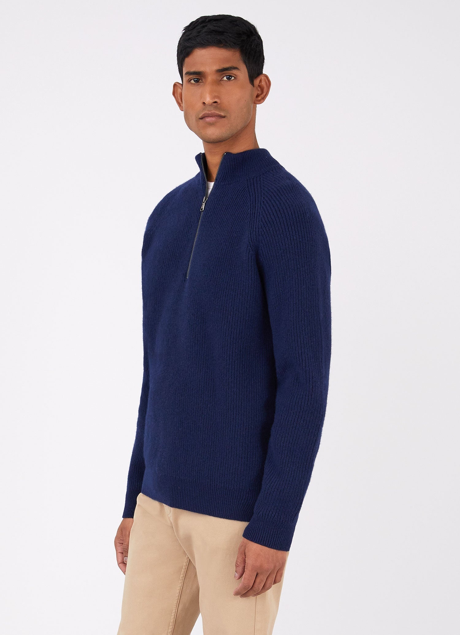 Lambswool Cashmere Zip Neck Jumper - 2