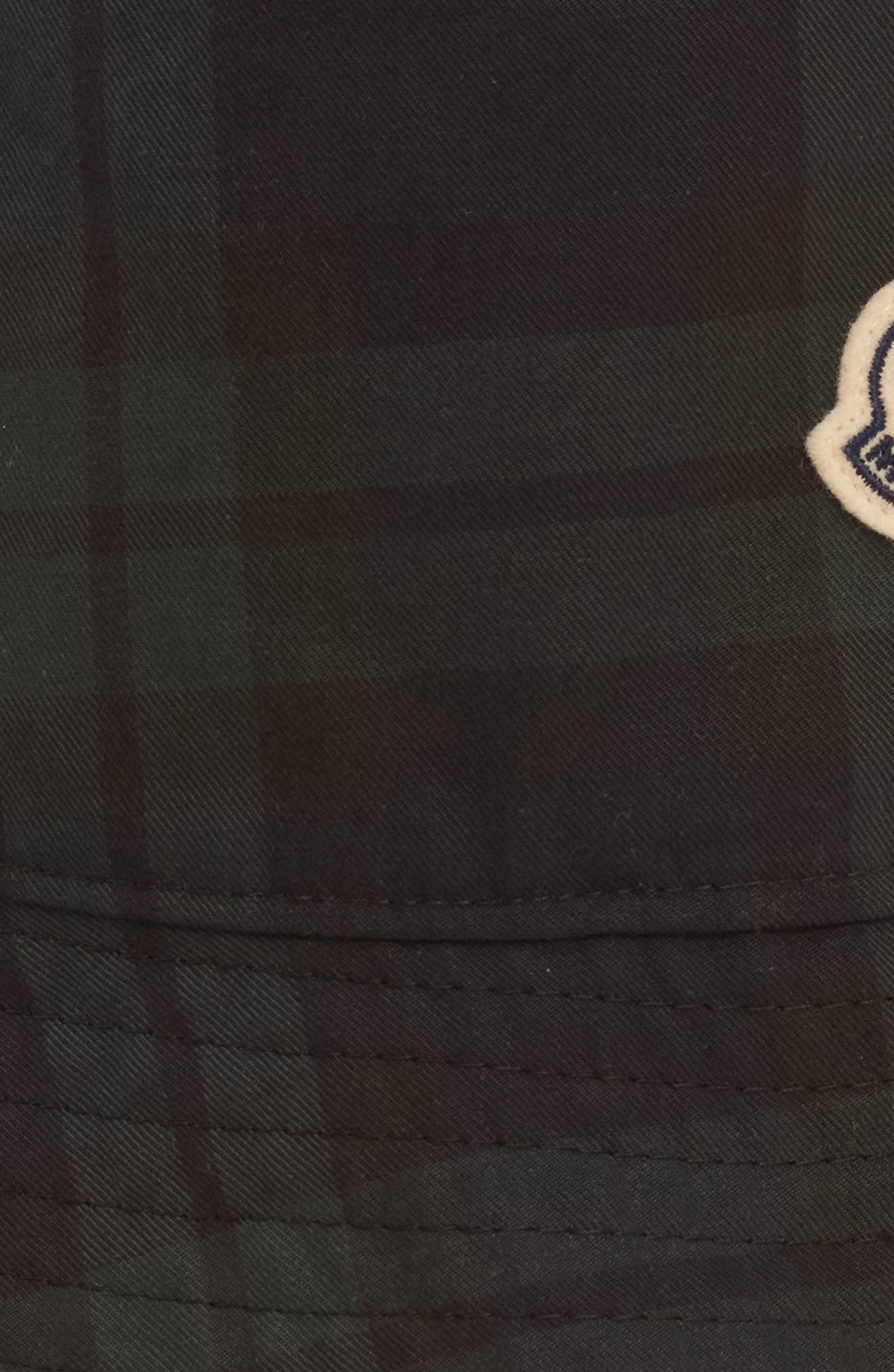Moncler Logo Patch Plaid Bucket Hat in Blue at Nordstrom - 4