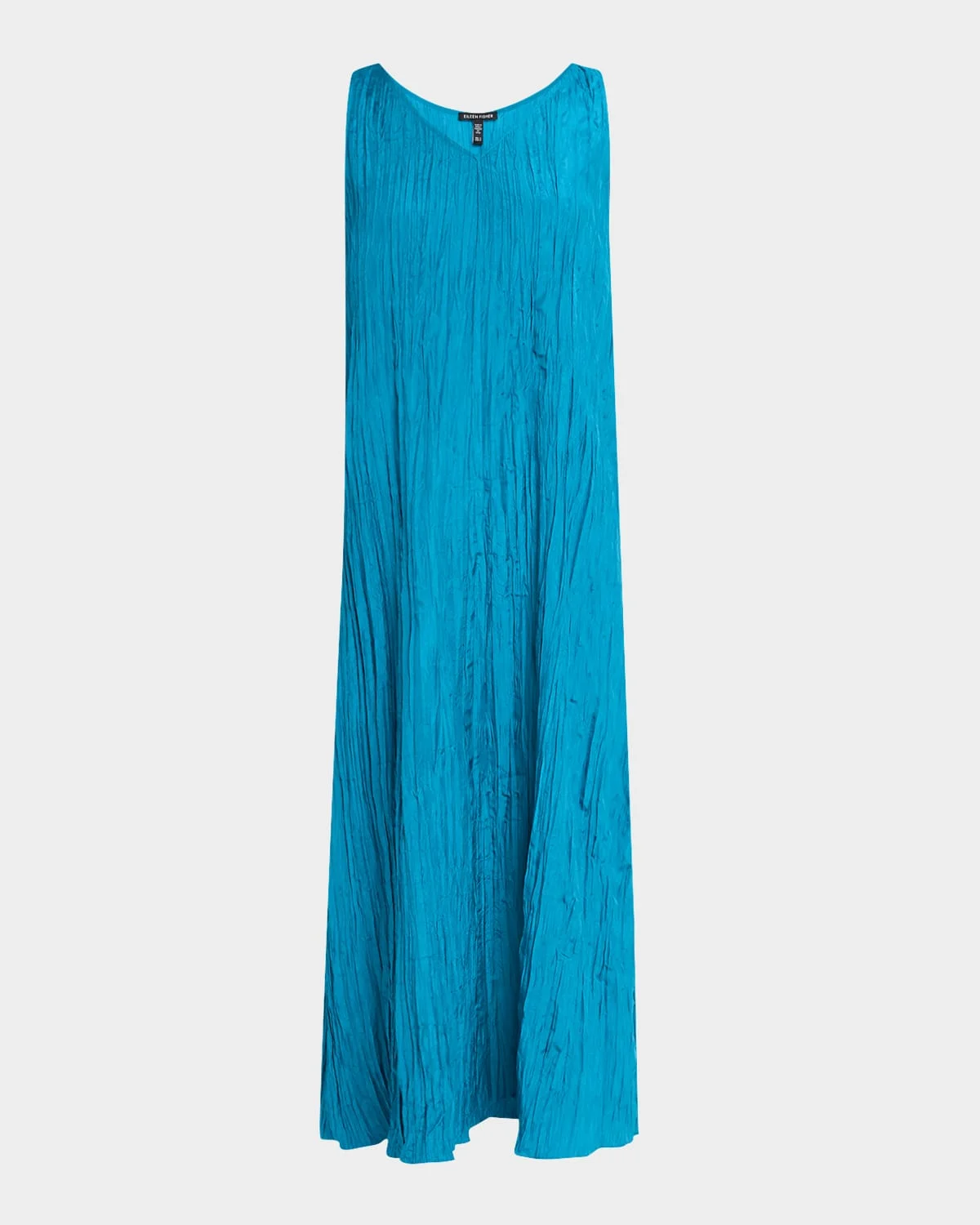 Sleeveless Crinkled Silk Midi Dress - 1