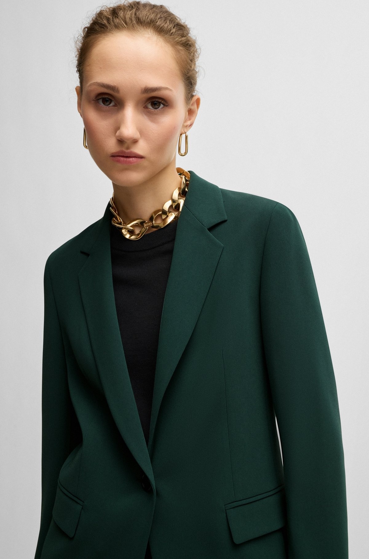 REGULAR-FIT JACKET IN CREASE-RESISTANT CREPE - 5