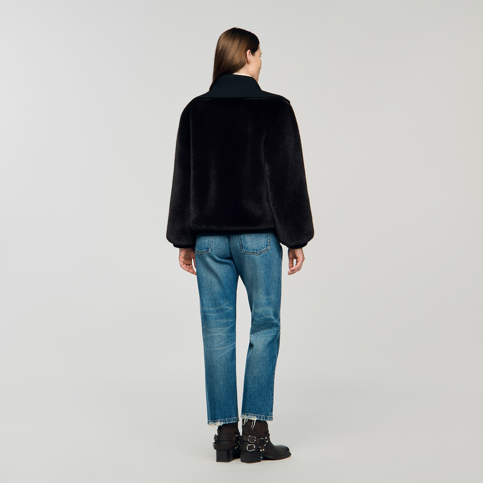 SHORT FAUX FUR COAT - 5