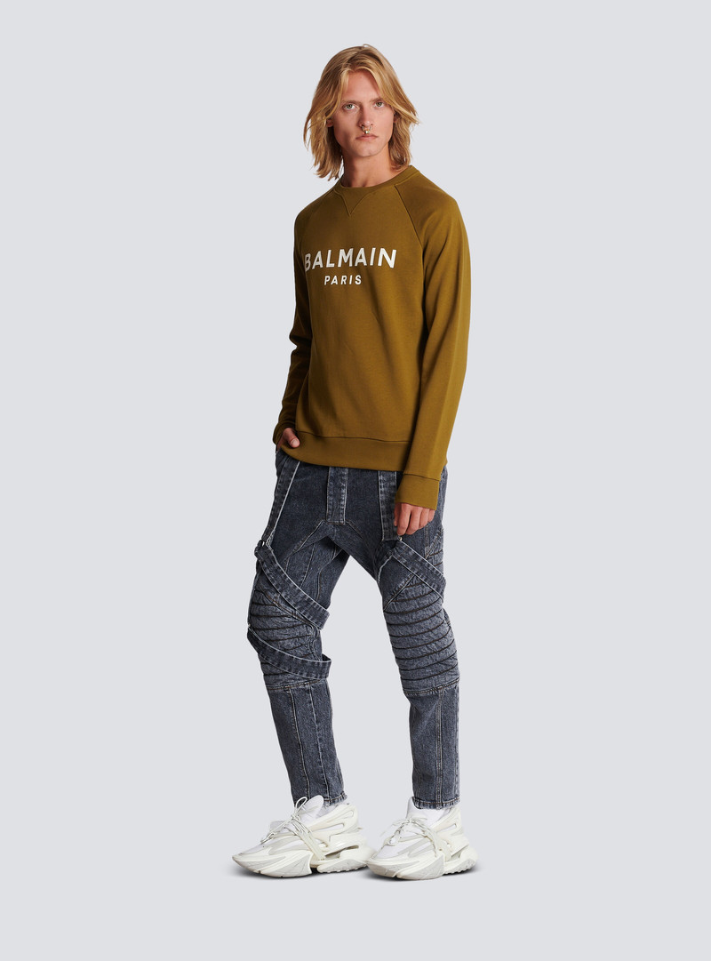 Balmain Cotton printed Balmain logo sweatshirt outlook