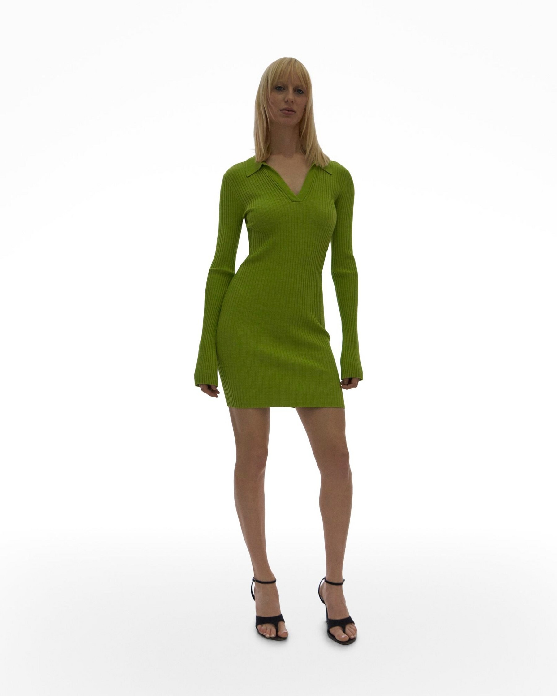 MARL KNIT POLO DRESS - 2