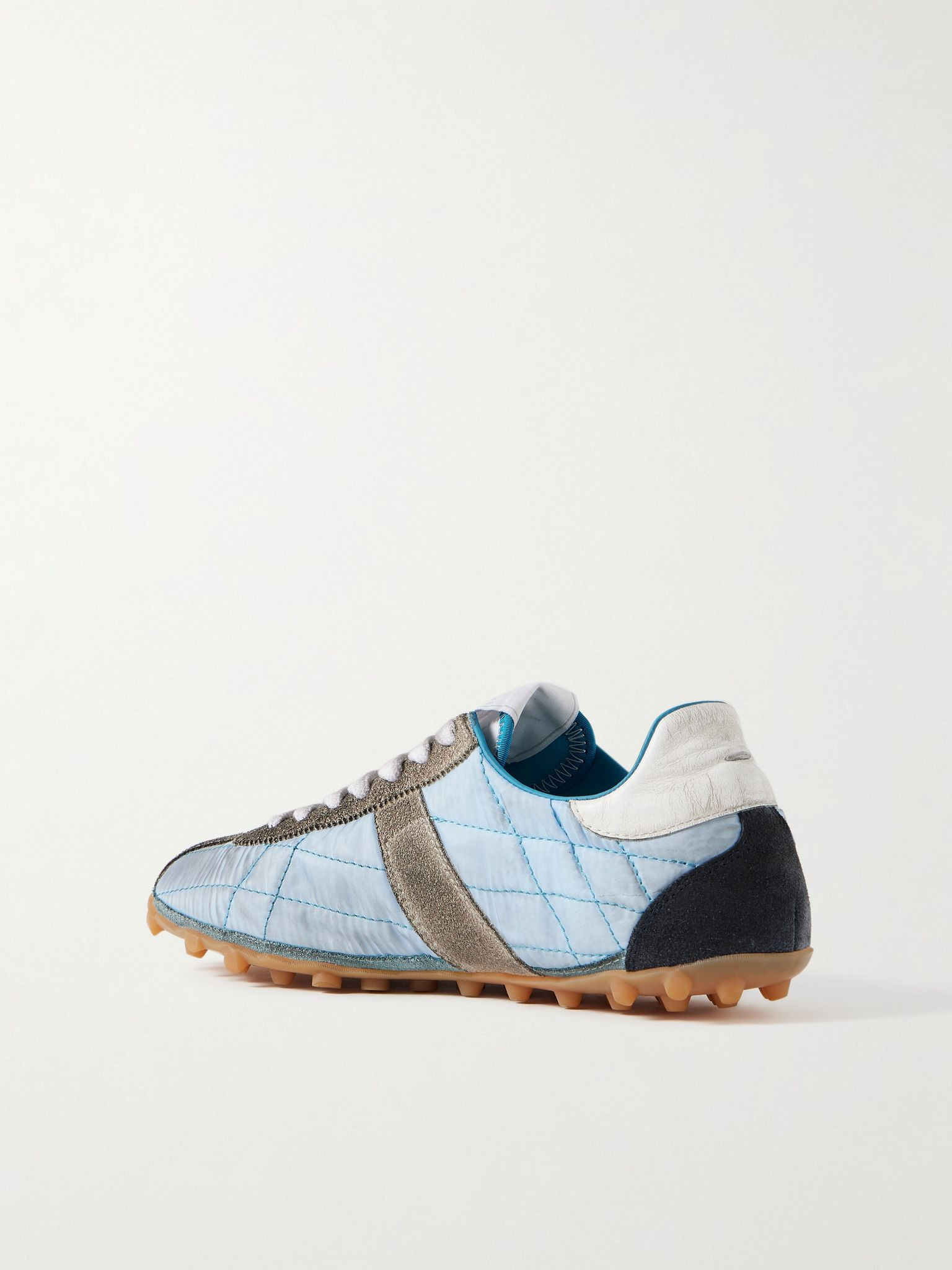Sprinter leather and brushed suede-trimmed shell sneakers Blue - 3