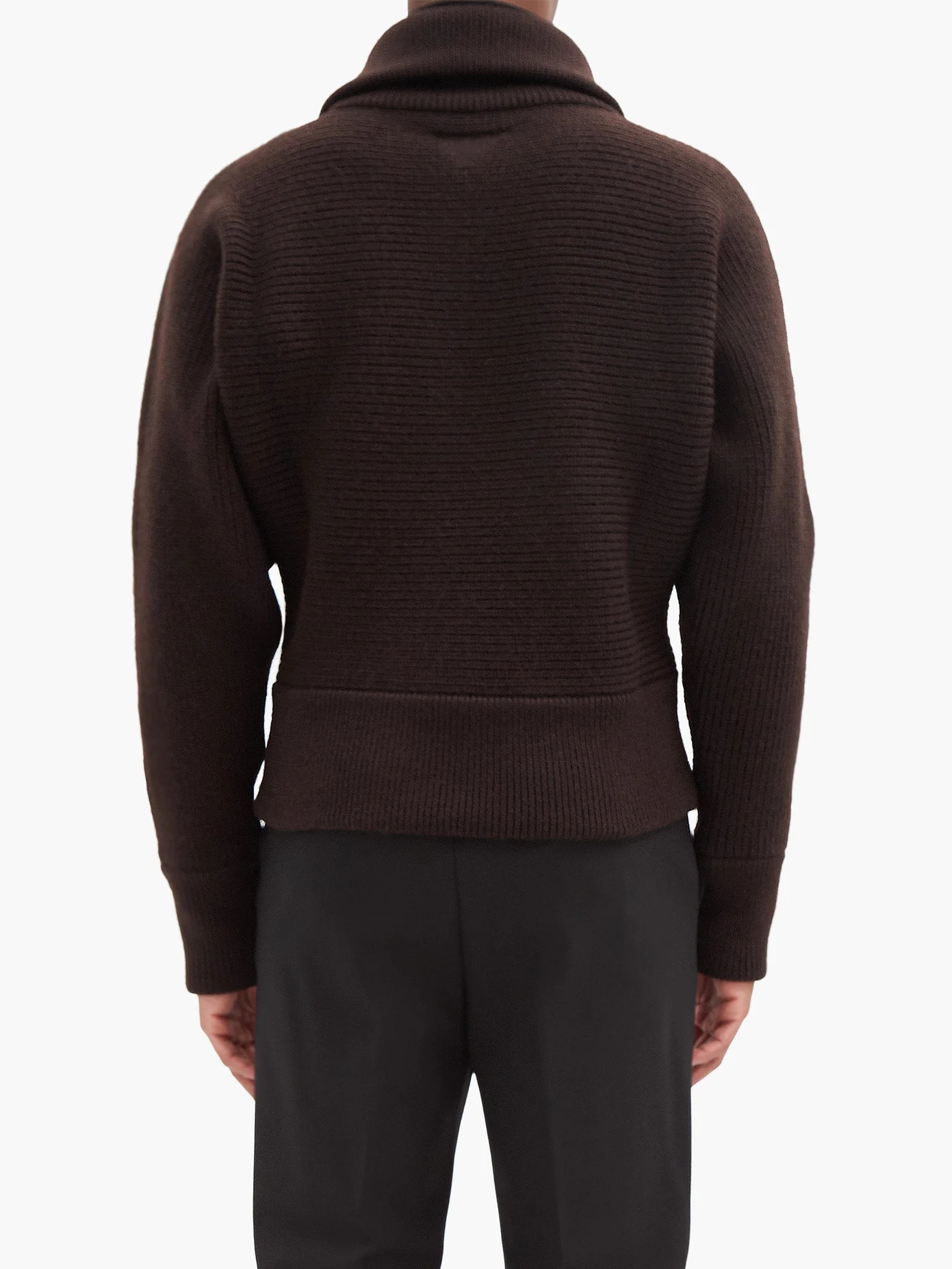 Foldover-collar wool-blend sweater - 5