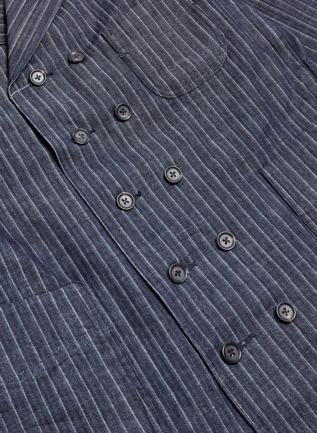 Adjustable Costume Denim Vito Jacket Indigo Denim - 6