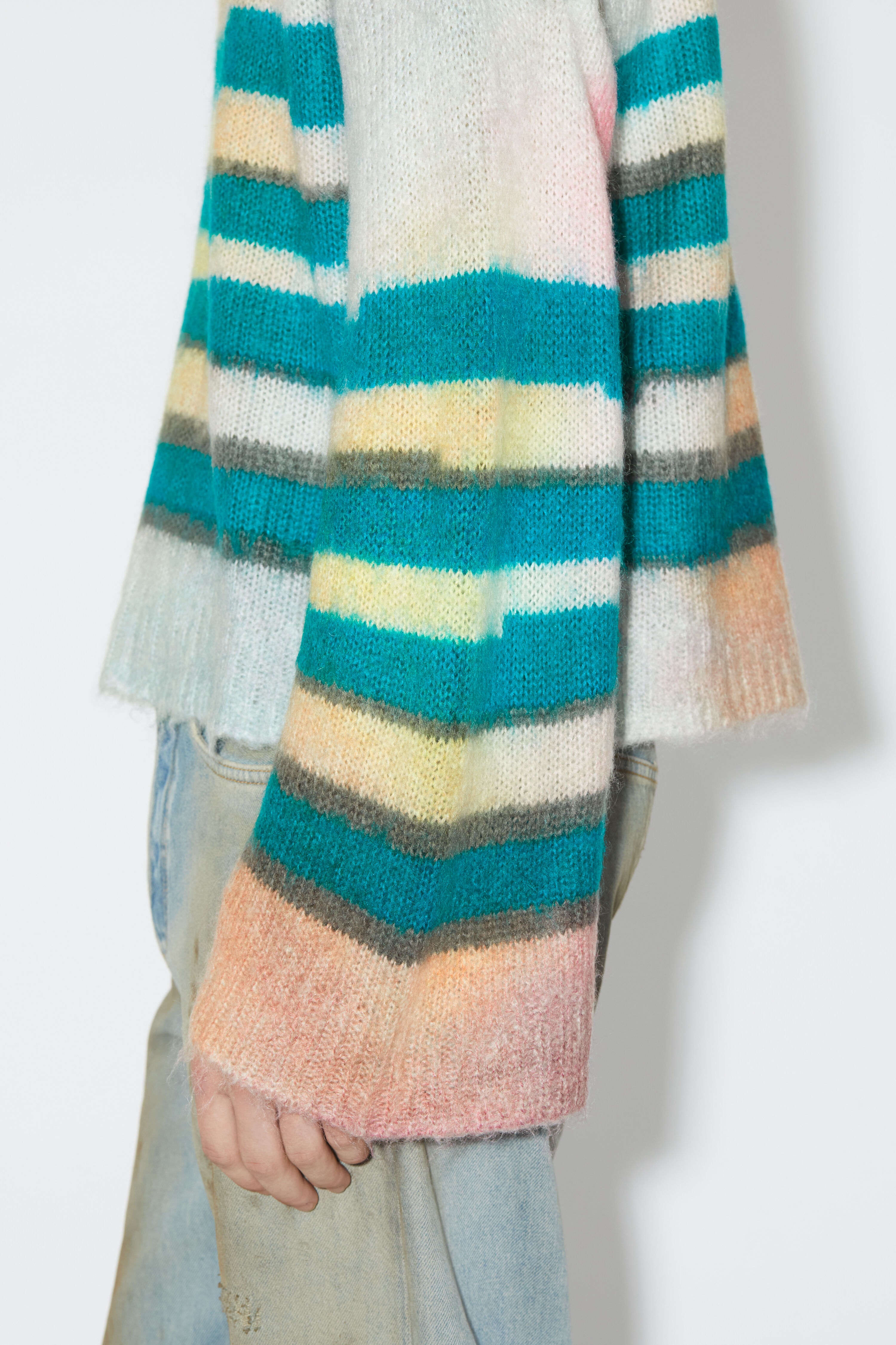 Mohair blend stripe jumper - Blue/multi - 4