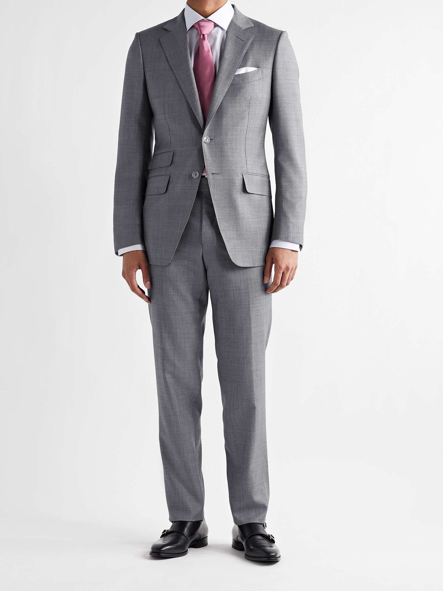 O'Connor Slim-Fit Super 110s Sharkskin Wool Suit Trousers - 2