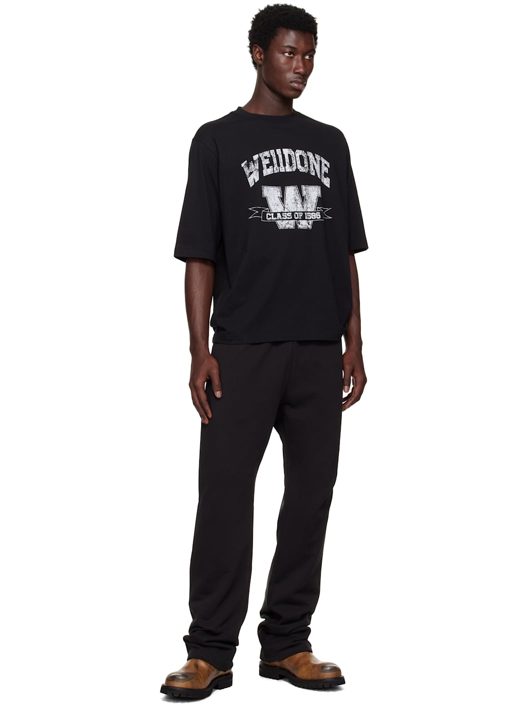 Black Logo Wide Jogger Sweatpants - 4