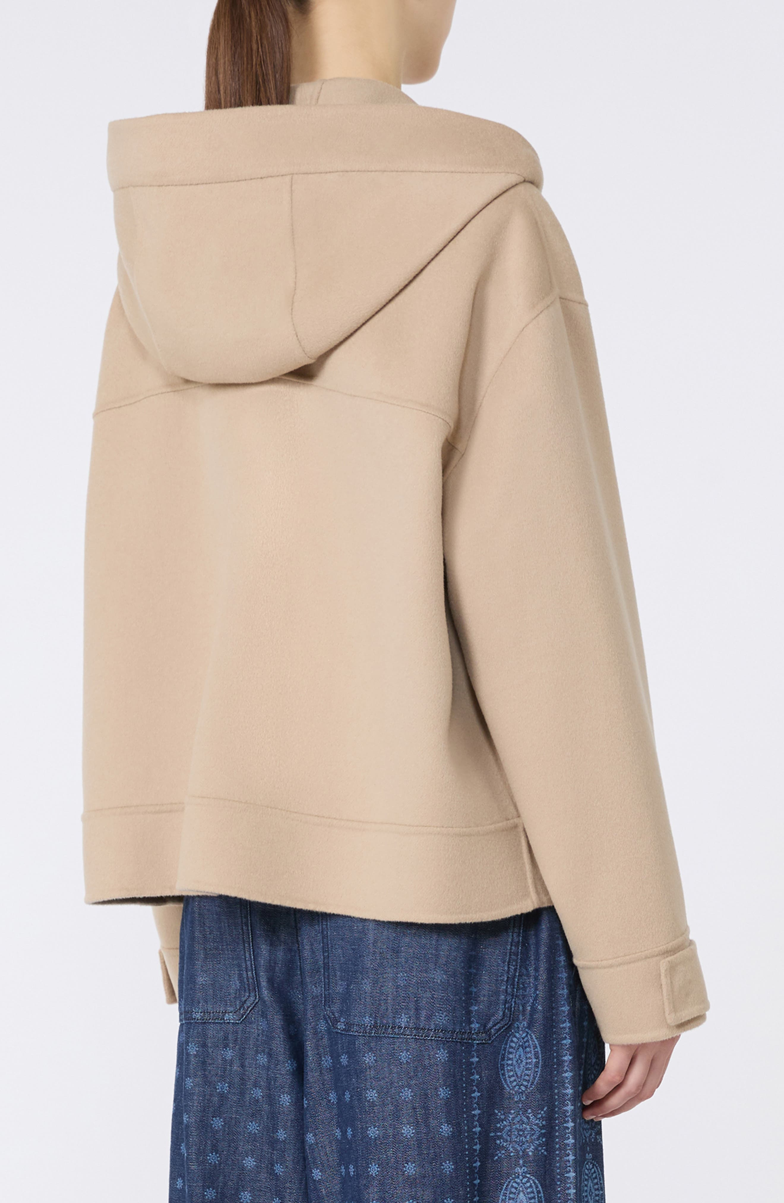 Weekend Max Mara Gary Hooded Wool Blend Jacket in Camel at Nordstrom - 2