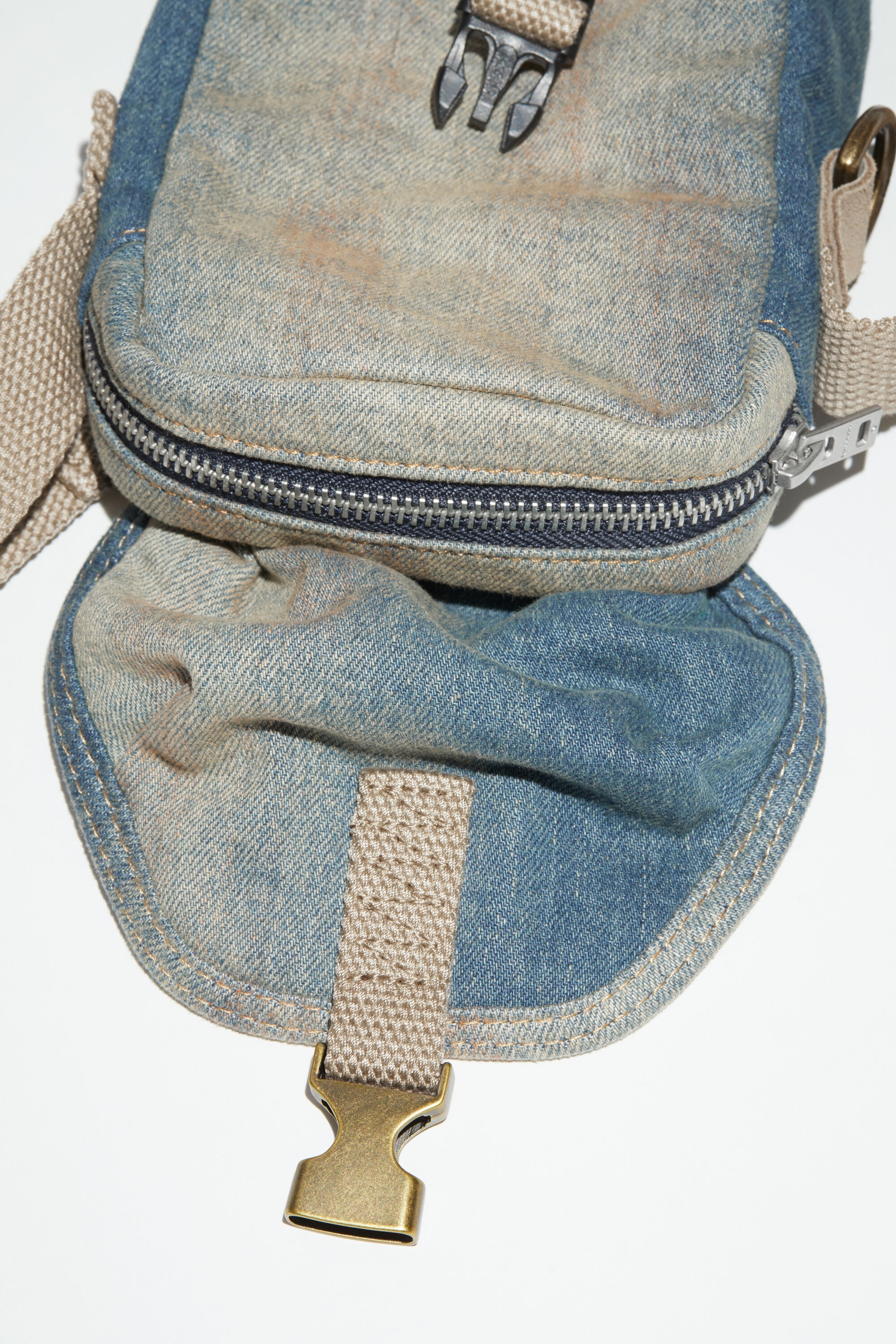 Denim mini pouch bag - Light blue/beige - 6