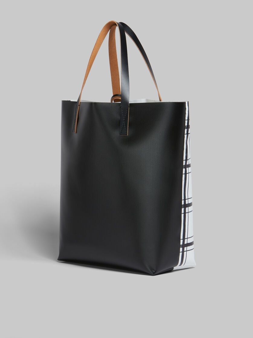 WHITE AND BLACK CHECKED TRIBECA SHOPPER - 3