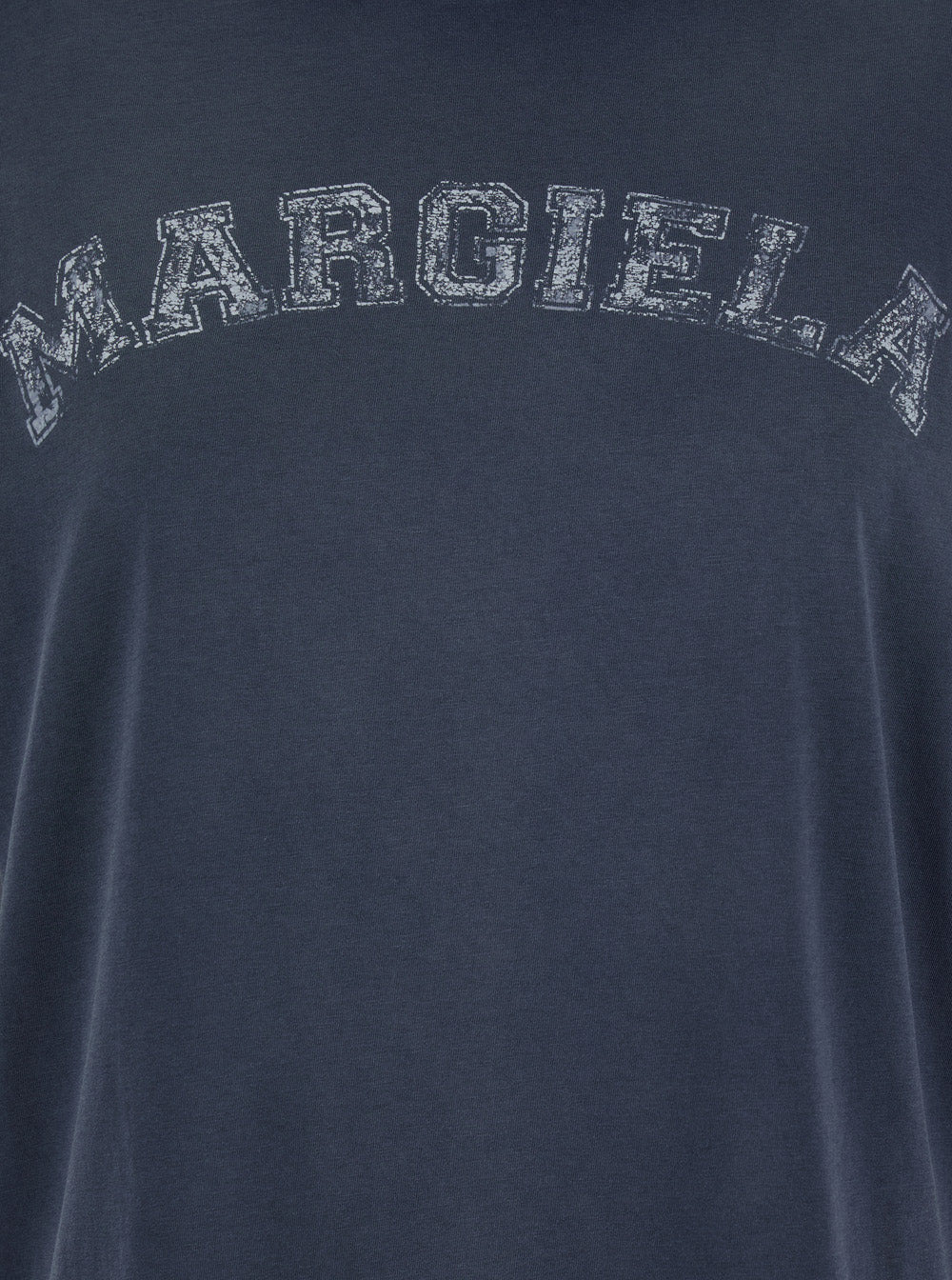 Maison Margiela Women Blue Crewneck T-Shirt With Logo Lettering Print In Cotton Woman - 3