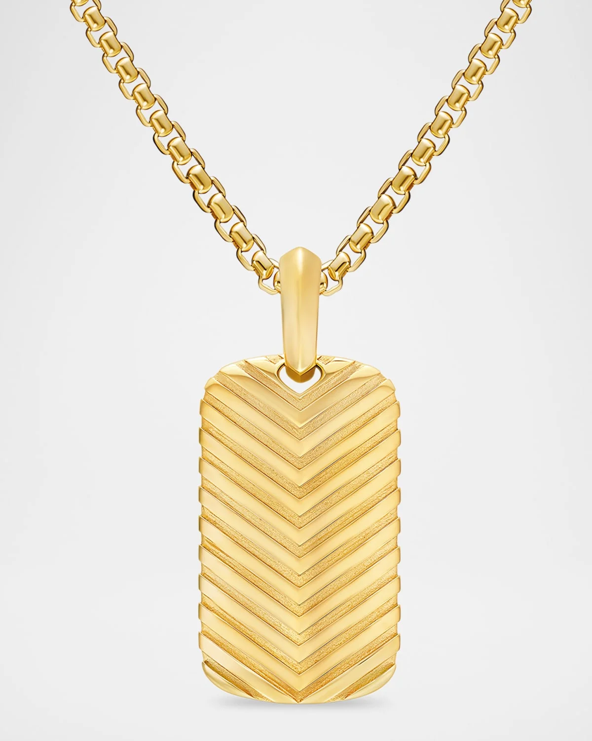 Men's Chevron Tag Enhancer in 18K Gold, 27mm - 1