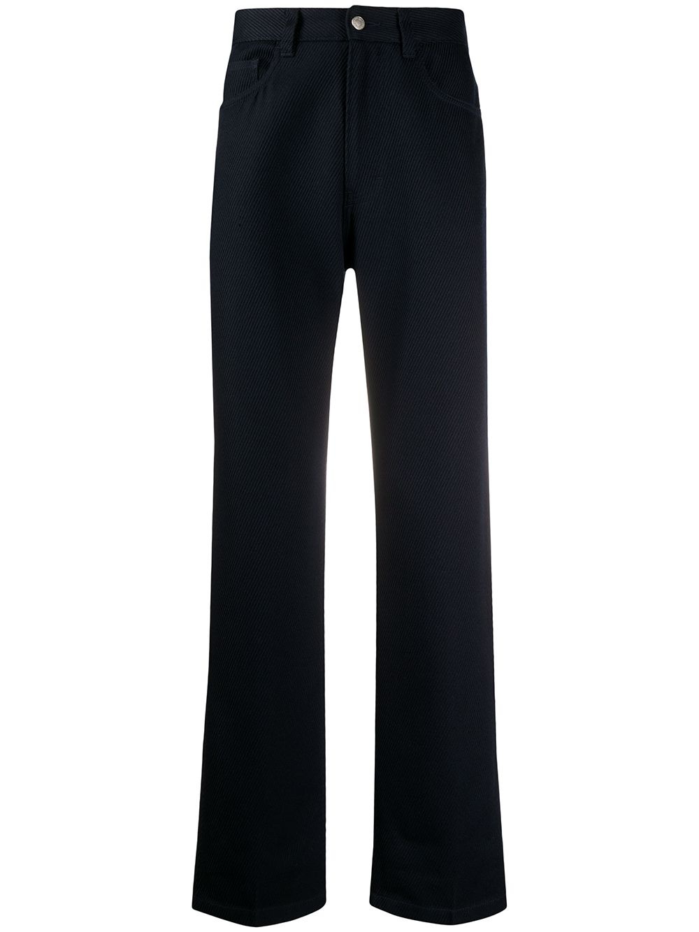 straight fit ribbed trousers - 1