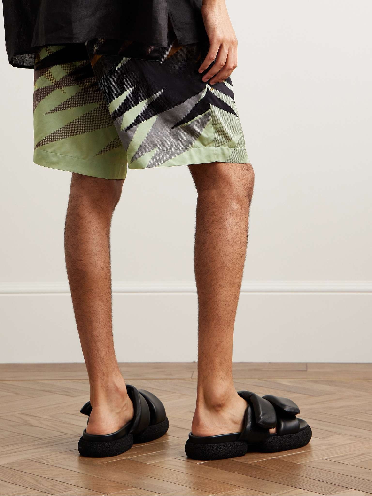 Straight-Leg Printed Shell Drawstring Shorts - 3