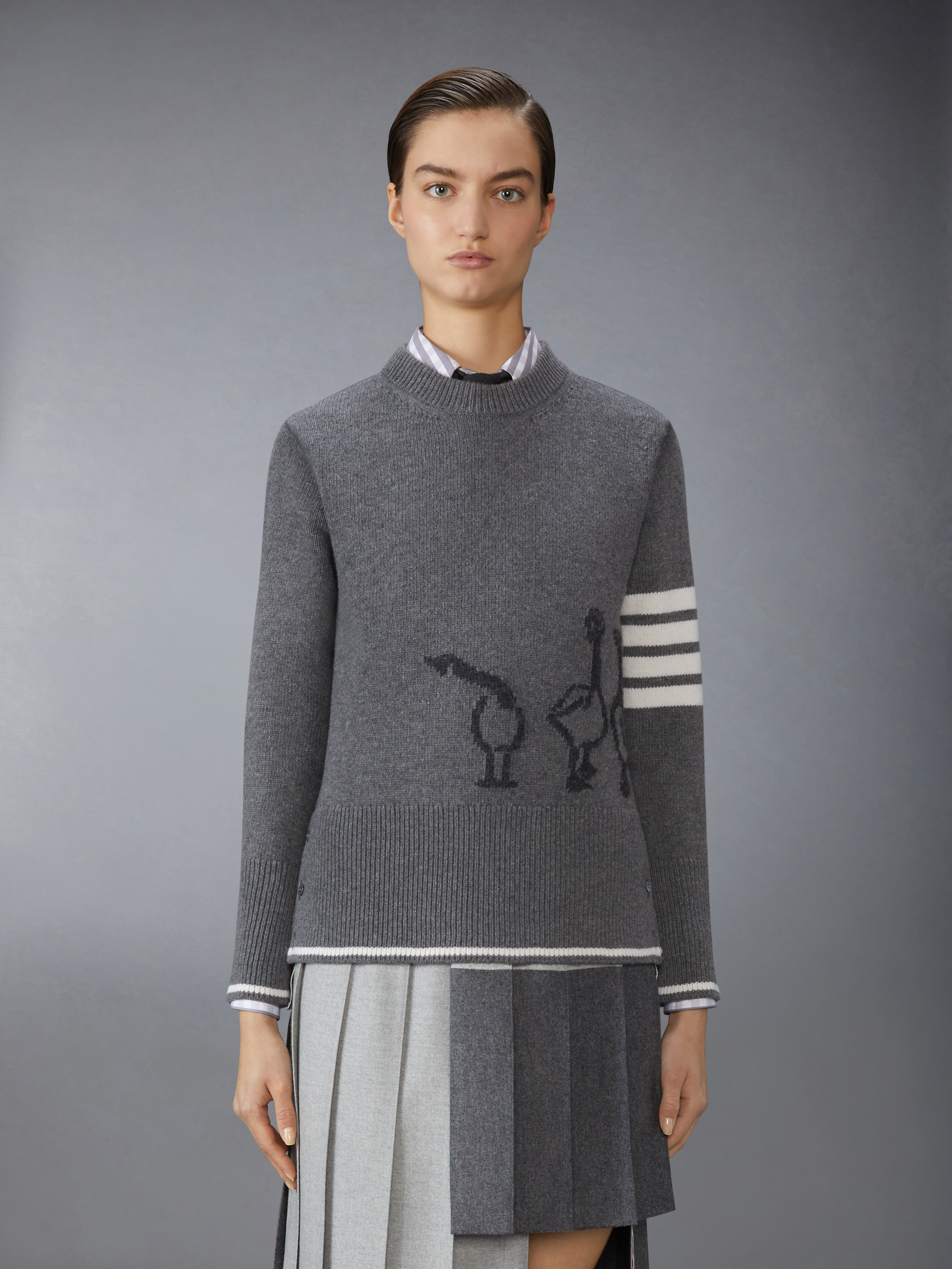 FINE MERINO INTARSIA GEESE 4-BAR PULLOVER - 2