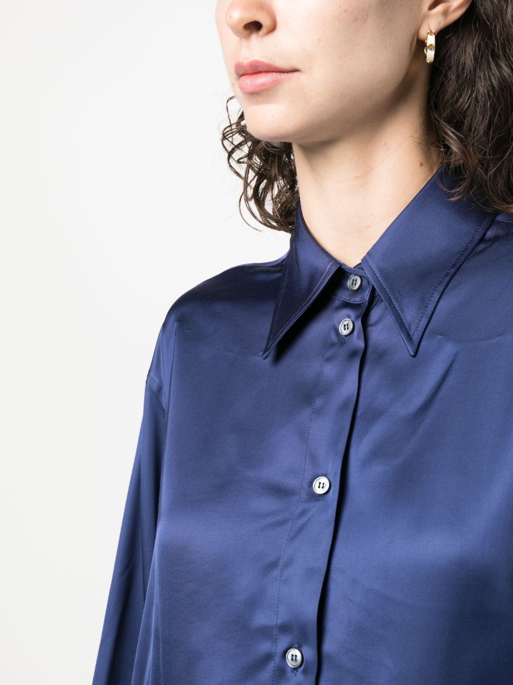 oversized cut-out satin shirt - 5