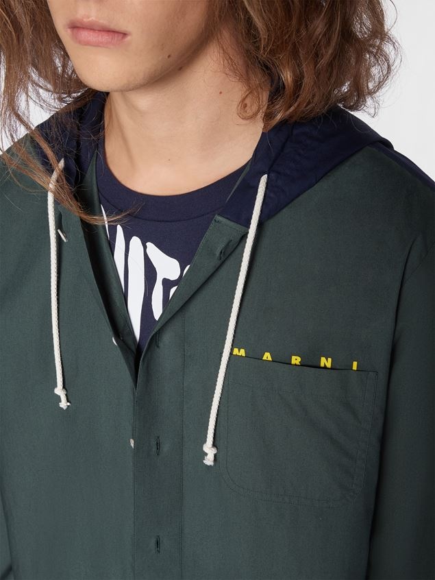 HOODED COTTON OVERSHIRT - 4