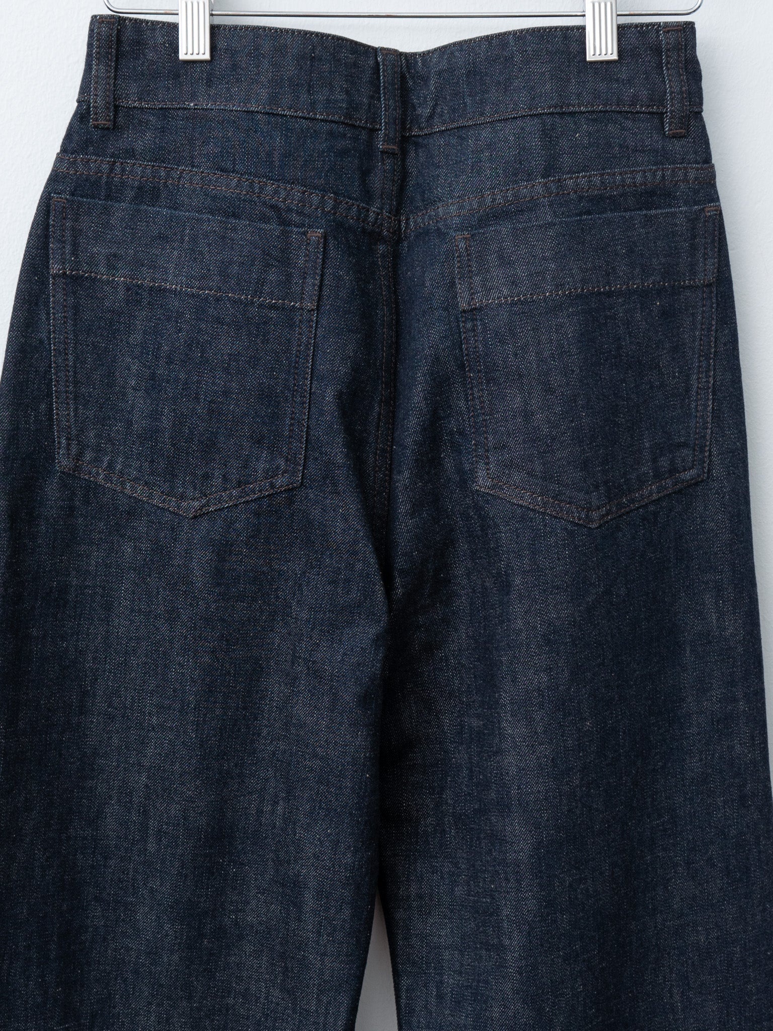 High Waisted Curved Pants - Denim Indigo - 8