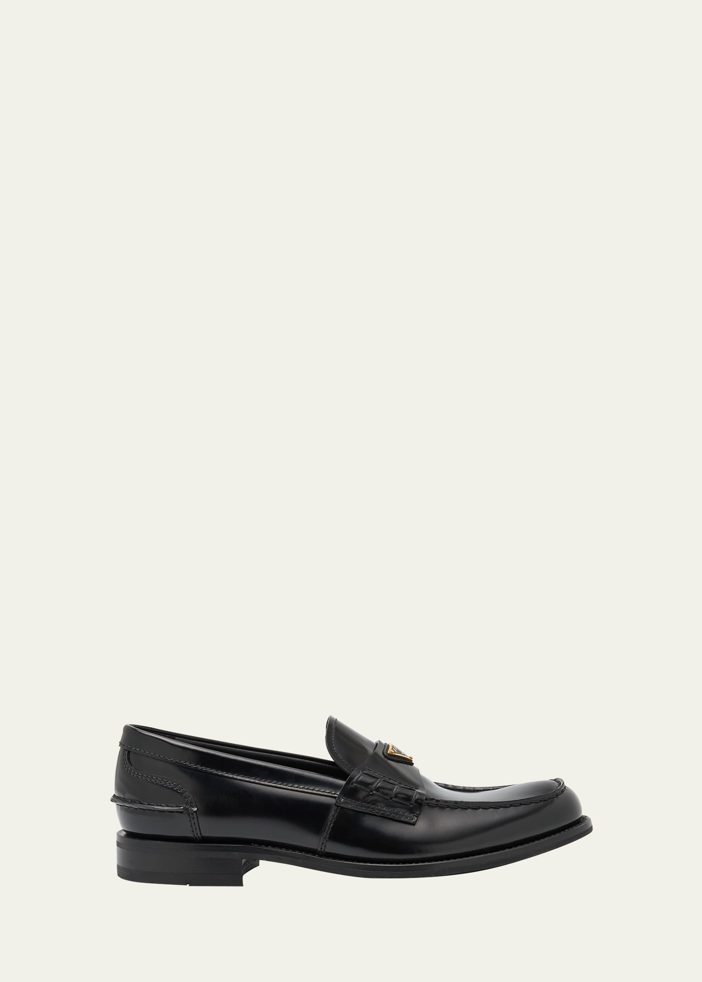 Men's Brushed Leather Split-Toe Loafers - 1