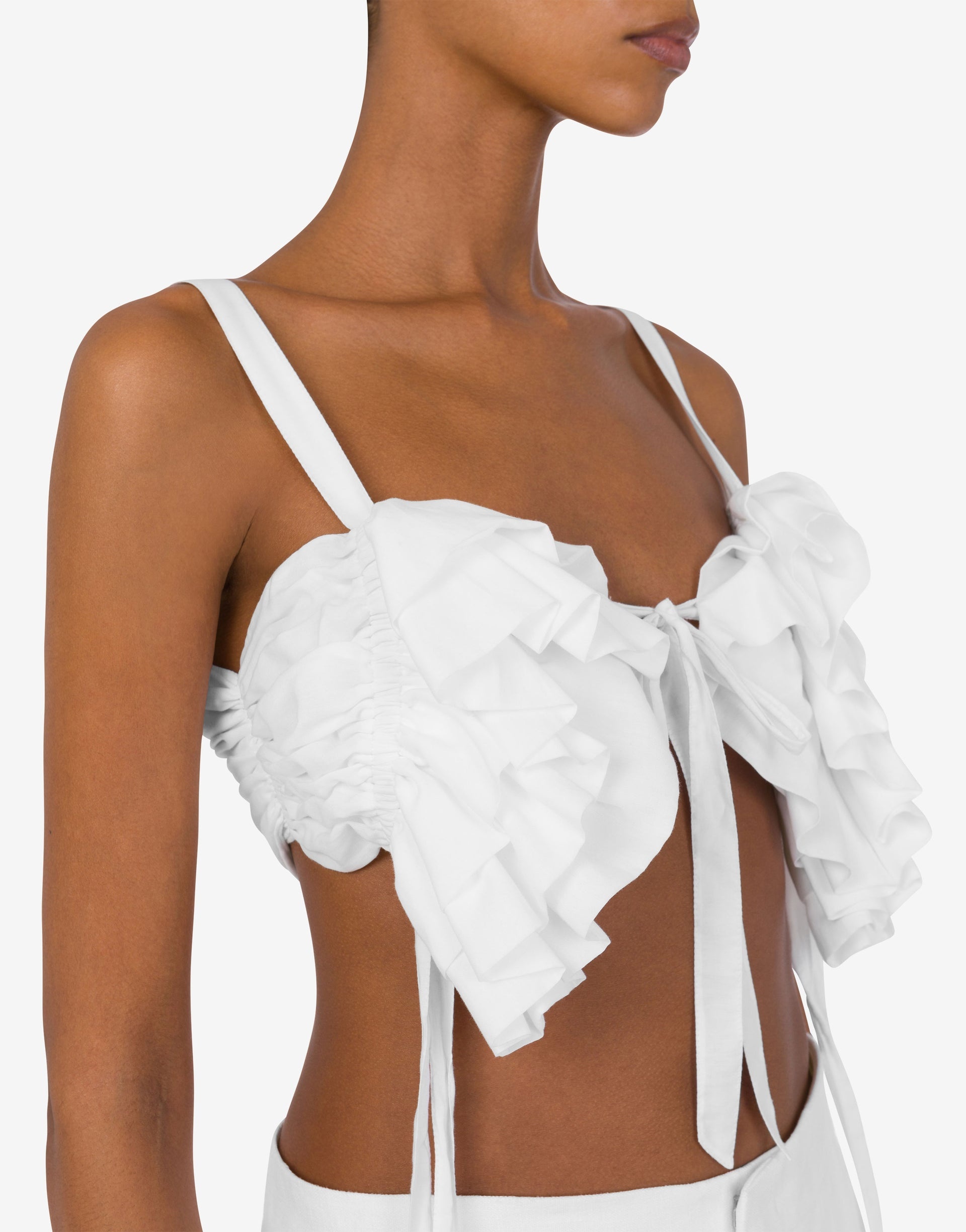 COTTON VOILE AND SILK CROP TOP - 3
