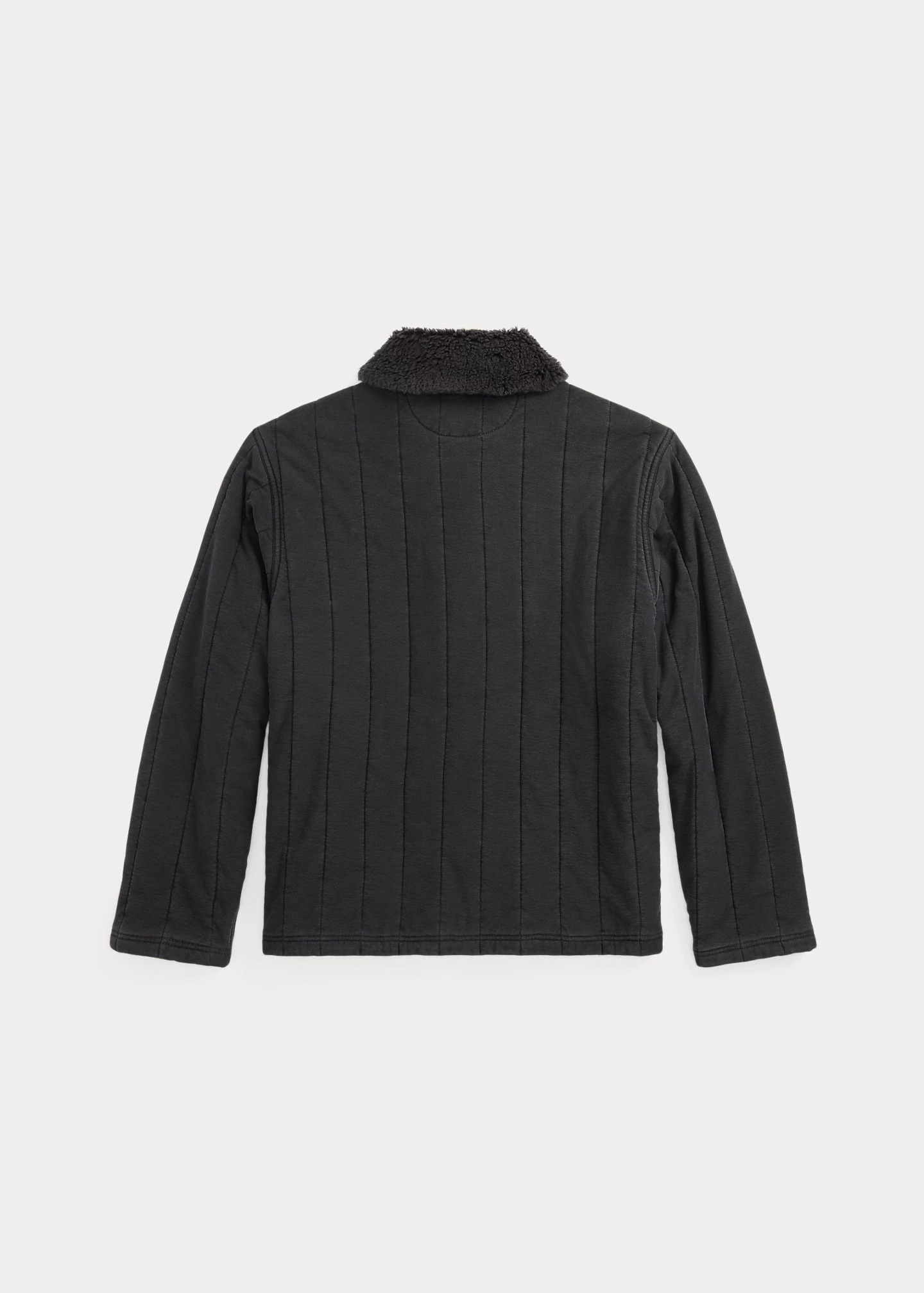 Fleece-Collar Quilted Jersey Jacket - 2