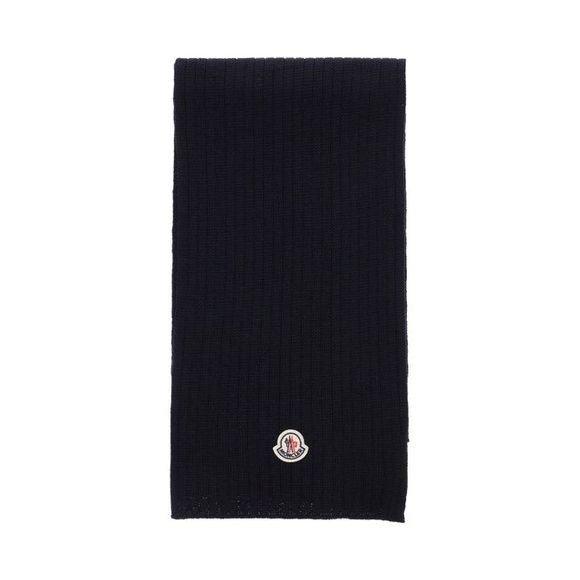 Moncler Women Blue Wool Logo Scarf/Wrap - 3