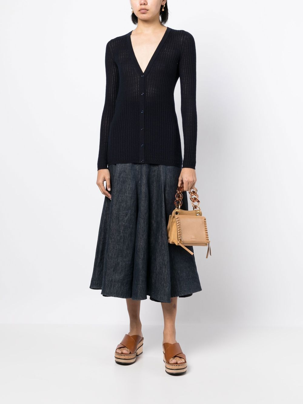 ribbed-knit cardigan - 2