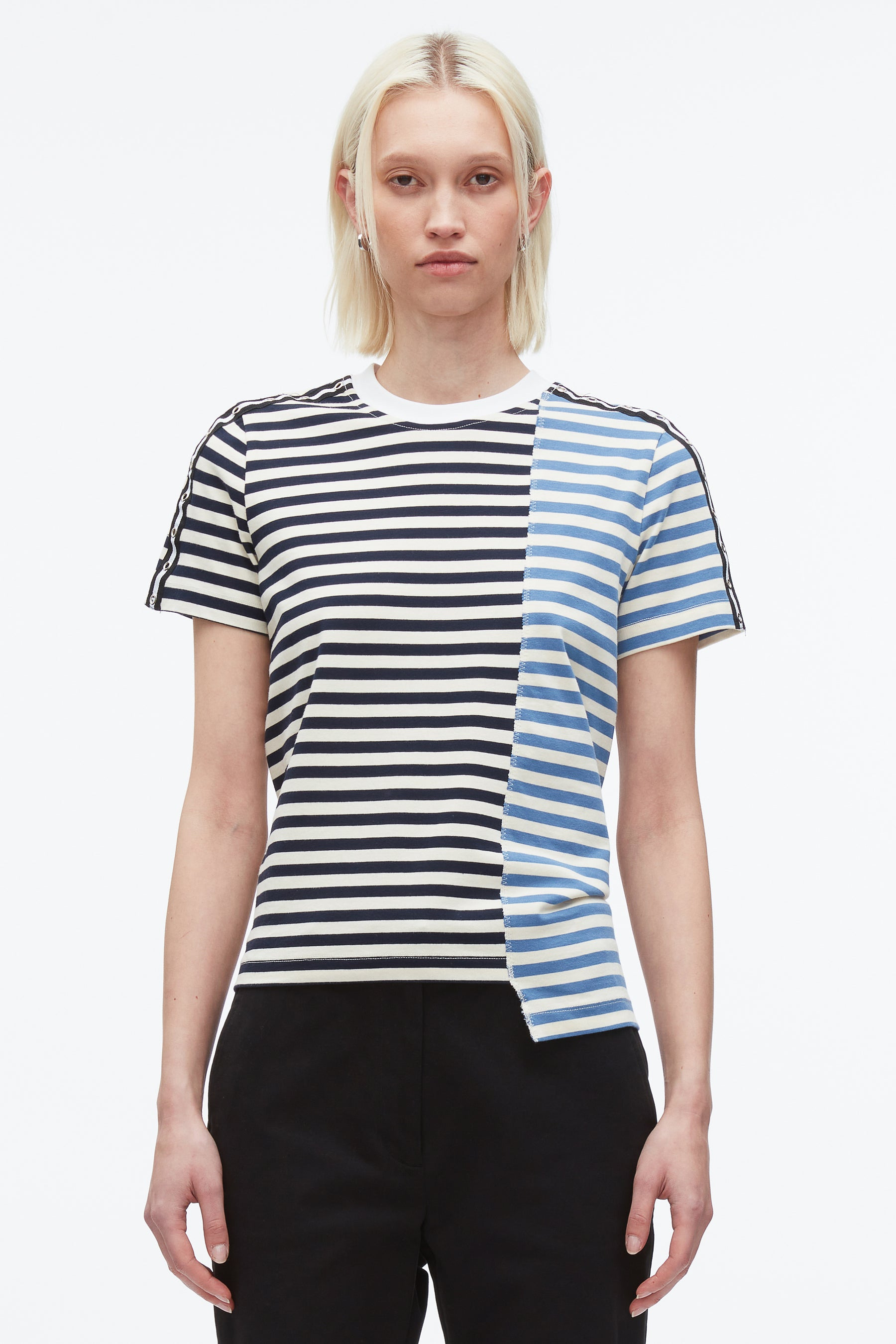Stripe Patchwork T-Shirt - 3