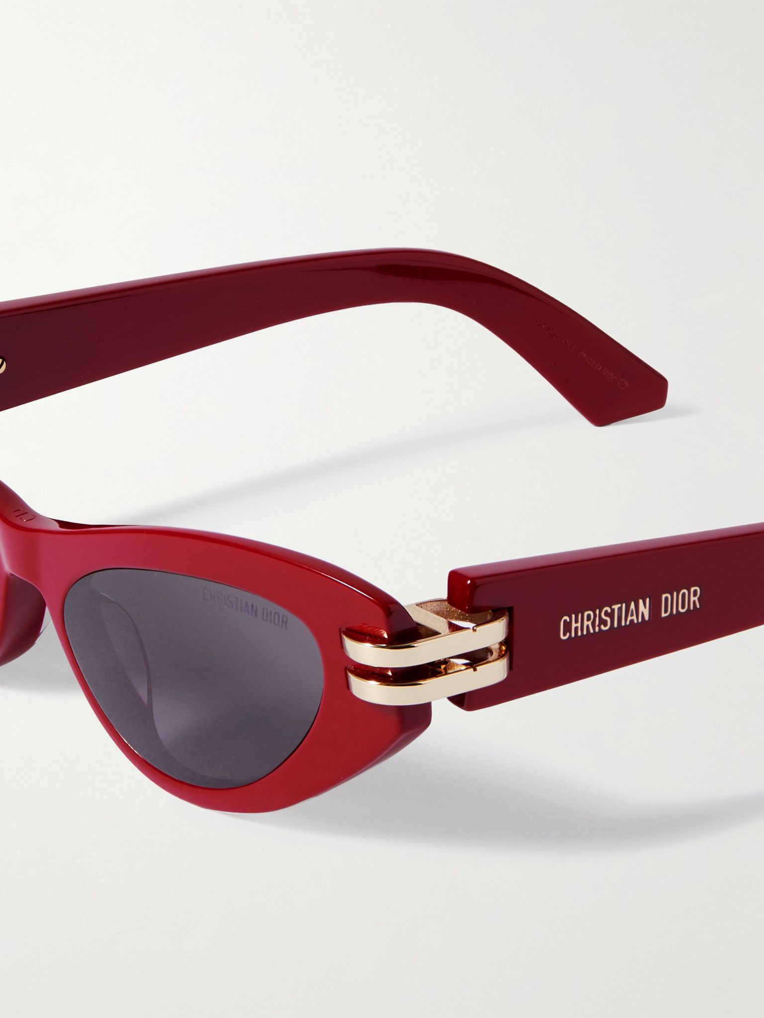 CDior B1U cat-eye acetate and gold-tone sunglasses Red - 4
