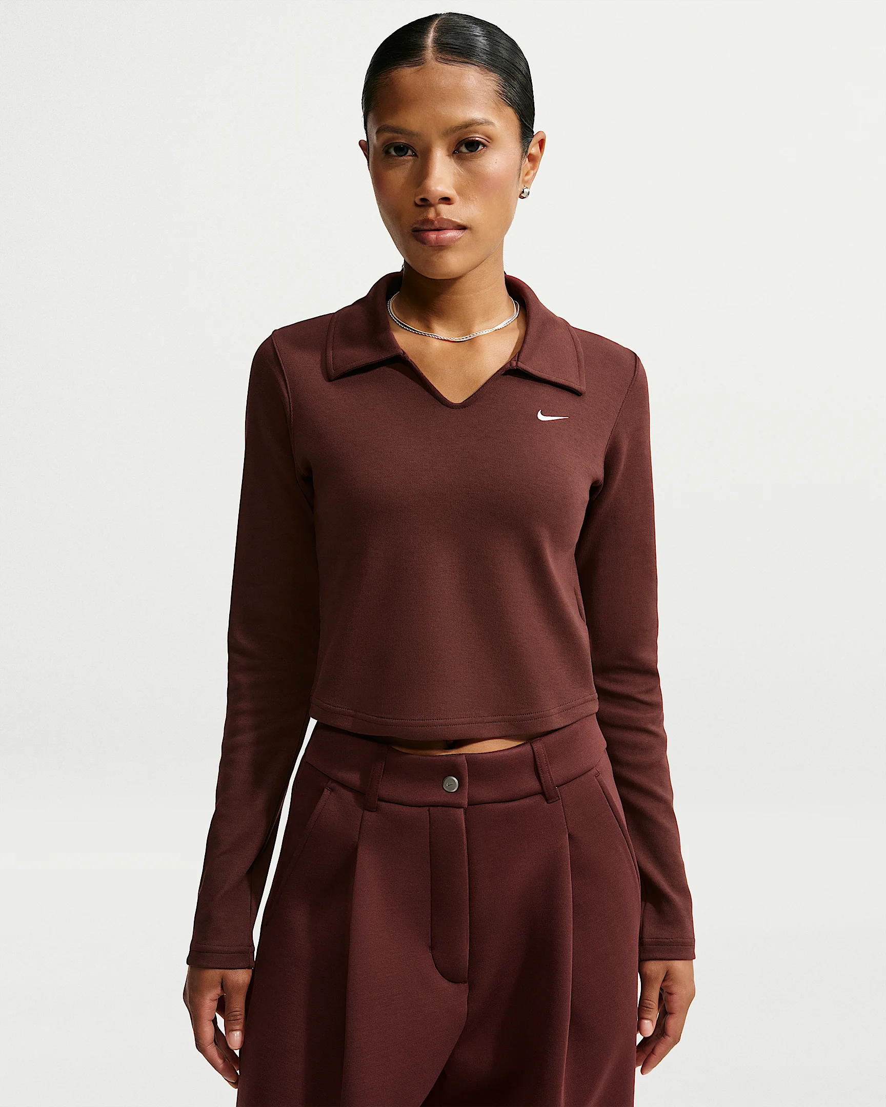 Nike Sportswear Women's Tight Long-Sleeve Cropped Polo - 1