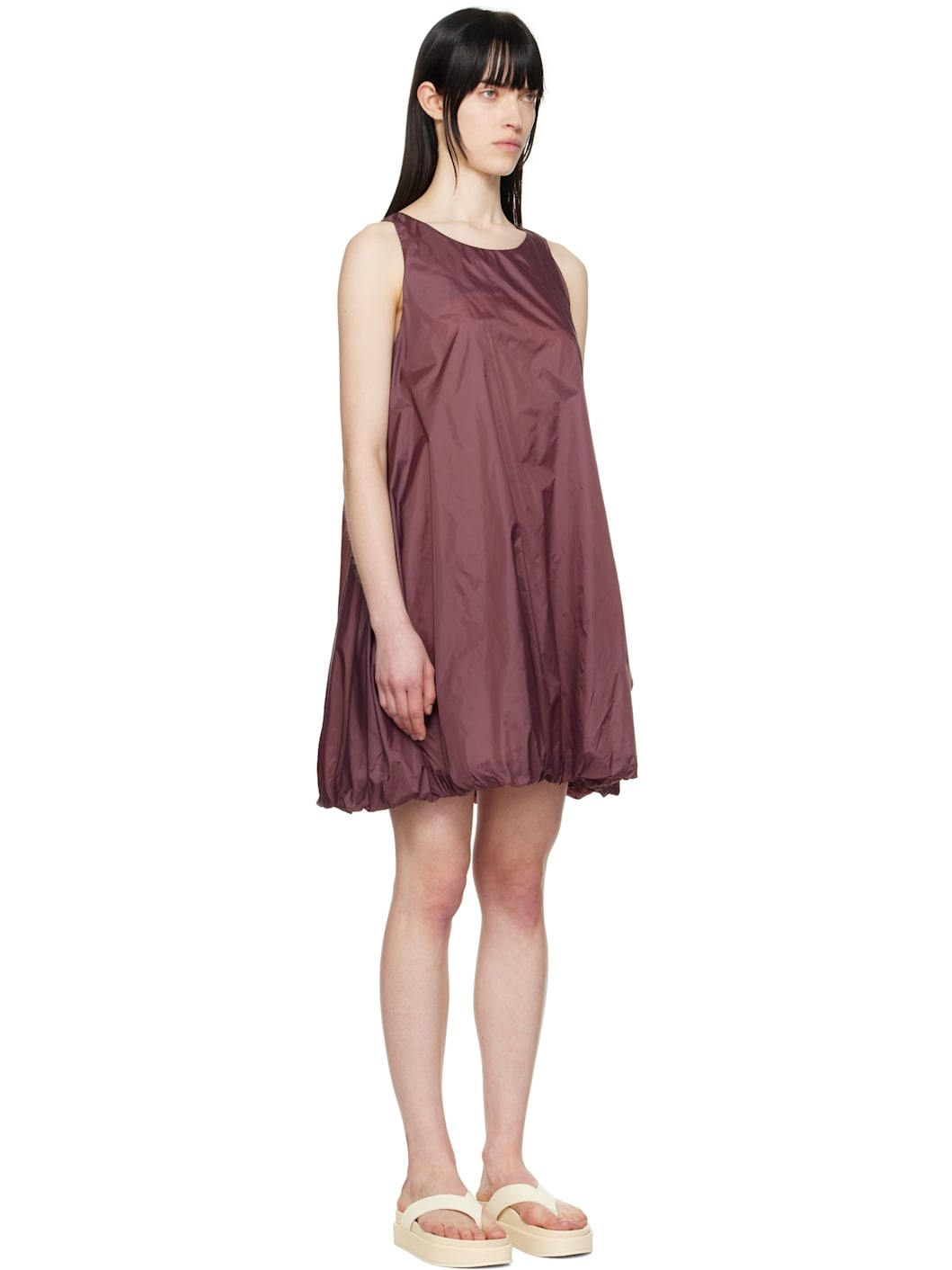 Purple Nylon Volume Minidress - 2